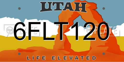 6FLT120 Utah License Plate