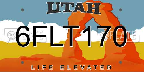 6FLT170 Utah License Plate
