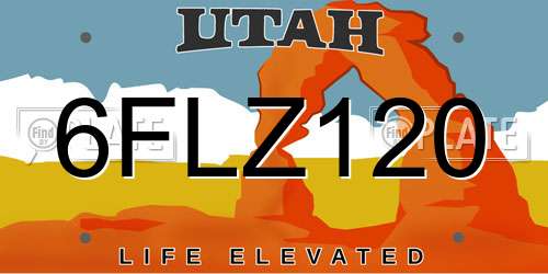6FLZ120 Utah License Plate