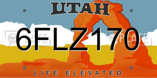 6FLZ170 Utah License Plate