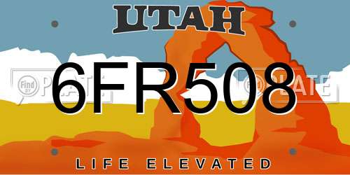 6FR508 Utah License Plate