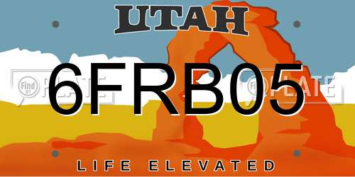 6FRB05 Utah License Plate