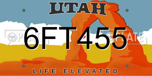 6FT455 Utah License Plate