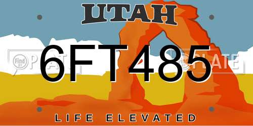 6FT485 Utah License Plate
