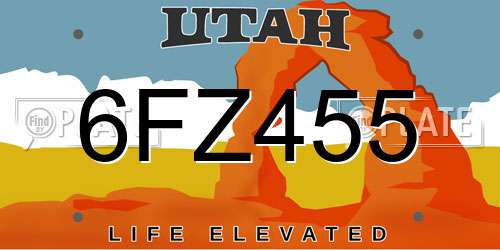 6FZ455 Utah License Plate