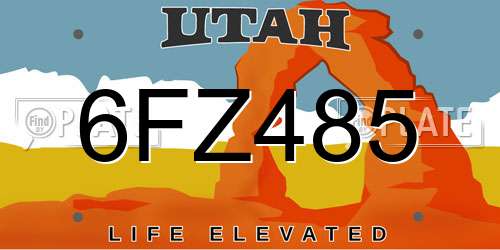 6FZ485 Utah License Plate