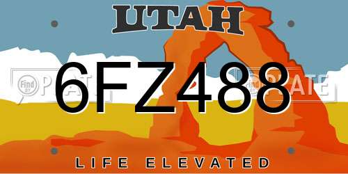 6FZ488 Utah License Plate