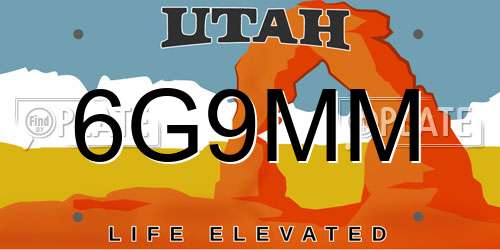 6G9MM Utah License Plate