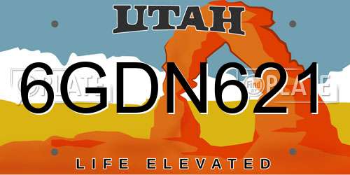 6GDN621 Utah License Plate