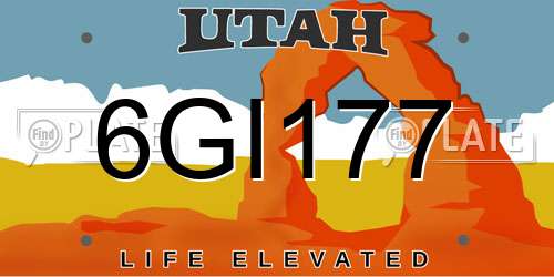 6GI177 Utah License Plate