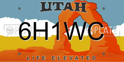 6H1WC Utah License Plate