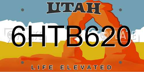 6HTB620 Utah License Plate