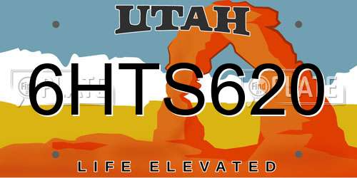 6HTS620 Utah License Plate