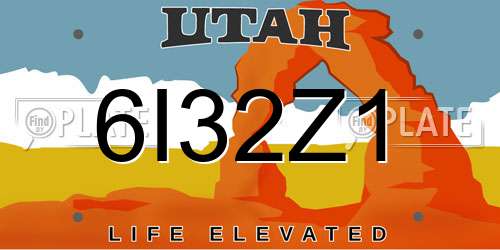 6I32Z1 Utah License Plate