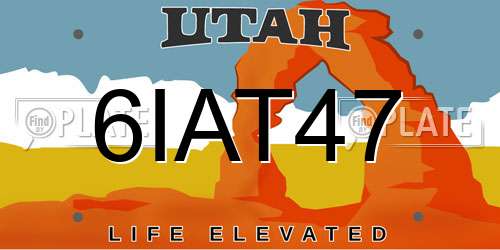 6IAT47 Utah License Plate