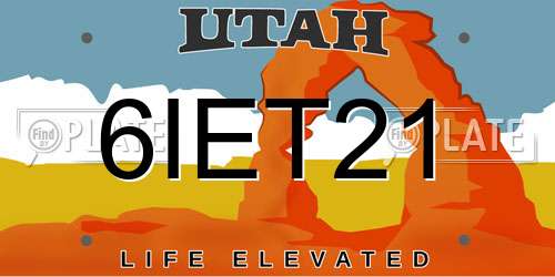 6IET21 Utah License Plate