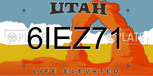 6IEZ71 Utah License Plate