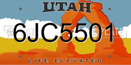 6JC5501 Utah License Plate