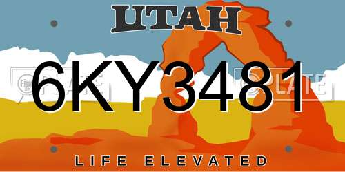 6KY3481 Utah License Plate