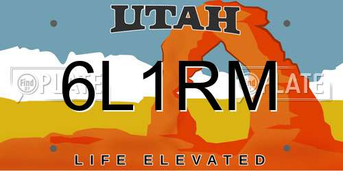 6L1RM Utah License Plate