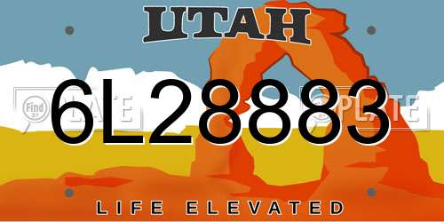 6L28883 Utah License Plate