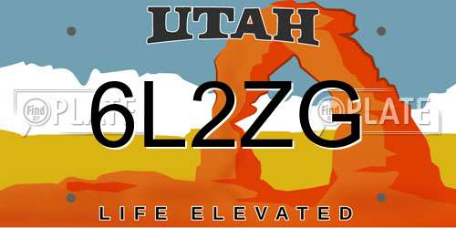 6L2ZG Utah License Plate