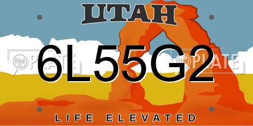6L55G2 Utah License Plate