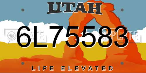 6L75583 Utah License Plate