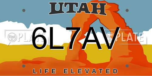 6L7AV Utah License Plate