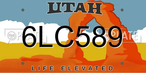 6LC589 Utah License Plate