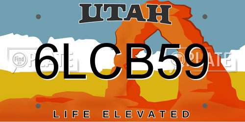 6LCB59 Utah License Plate