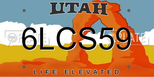 6LCS59 Utah License Plate