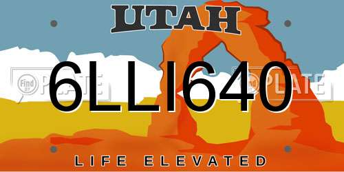6LLI640 Utah License Plate