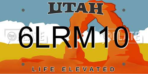 6LRM10 Utah License Plate