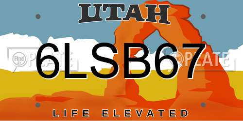 6LSB67 Utah License Plate