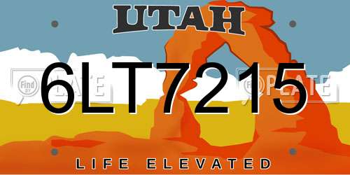 6LT7215 Utah License Plate