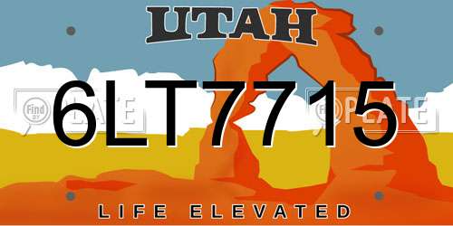 6LT7715 Utah License Plate