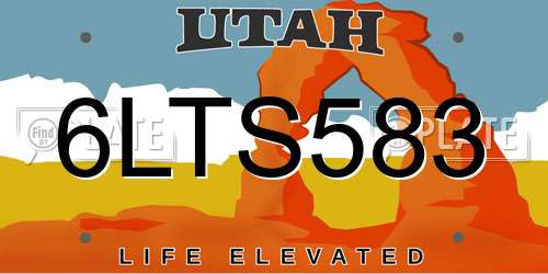 6LTS583 Utah License Plate