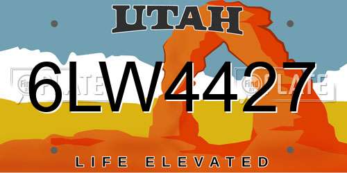 6LW4427 Utah License Plate