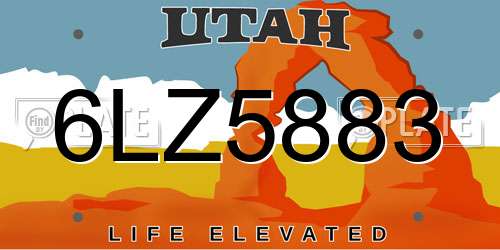 6LZ5883 Utah License Plate