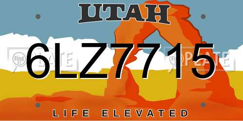 6LZ7715 Utah License Plate