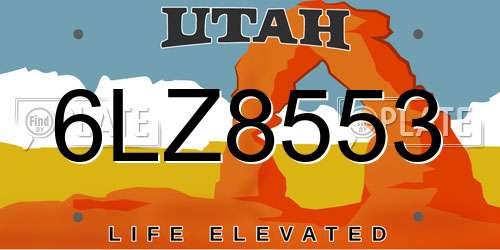 6LZ8553 Utah License Plate