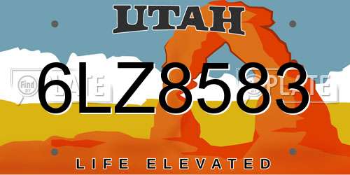 6LZ8583 Utah License Plate