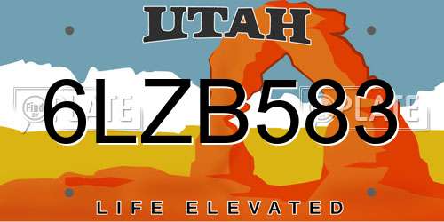 6LZB583 Utah License Plate
