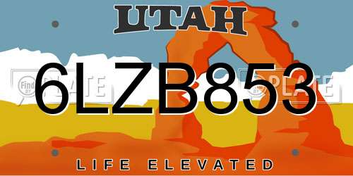 6LZB853 Utah License Plate