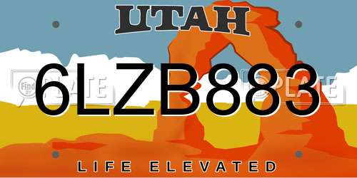 6LZB883 Utah License Plate