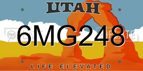 6MG248 Utah License Plate