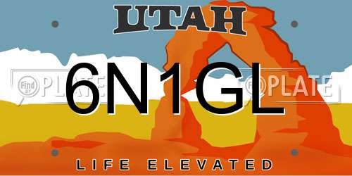 6N1GL Utah License Plate