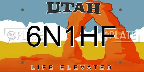 6N1HF Utah License Plate