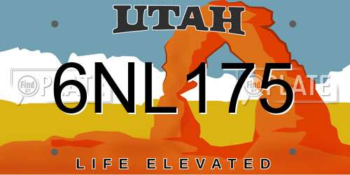 6NL175 Utah License Plate